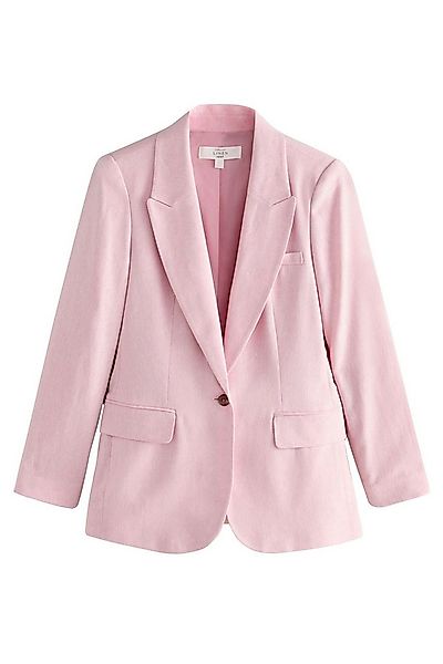Next Jackenblazer Einreihiger Fischgrät-Blazer mit Leinenanteil (1-tlg) günstig online kaufen
