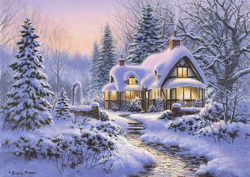 Bluebird Puzzle Puzzle Winter's Blanket Wouldbie Cottage, Puzzleteile günstig online kaufen