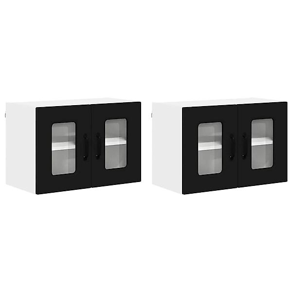 vidaXL Küchenwandschrank 2 Stk Schwarz 60 x 31 x 40 cm Holzwerkstoff 884617 günstig online kaufen