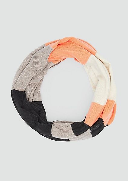 s.Oliver Loop Snood, Gestreifter Loop-Schal aus Wollmix günstig online kaufen