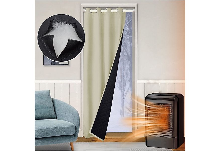 Sunicol Türvorhang Wasserdicht Winddicht Thermovorhang mit Ösen Türvorhang, günstig online kaufen