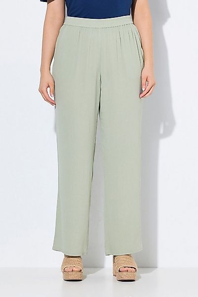 Ulla Popken Schlupfhose Hose Rose weites Bein Elastikbund Viskosekrepp günstig online kaufen