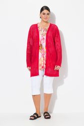 Ulla Popken Strickjacke Long-Strickjacke Netz-Optik offene günstig online kaufen