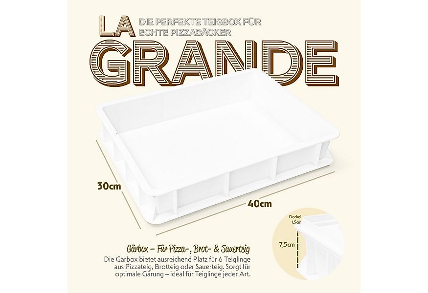 Pizza Lover Aufbewahrungsbox Pizzaballenbox mit Deckel in weiß, 30x40x7,5 c günstig online kaufen