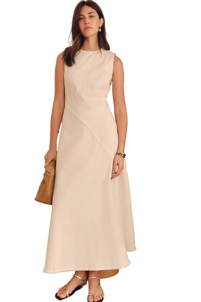 Next Jeanskleid Ärmelloses Denim-Maxikleid (1-tlg) günstig online kaufen