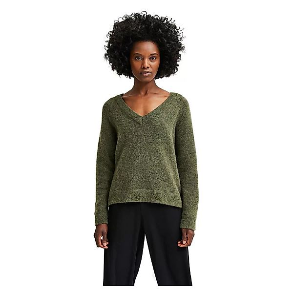 Selected Lulu V-ausschnitt Sweater XS Kalamata / Detail Melange günstig online kaufen