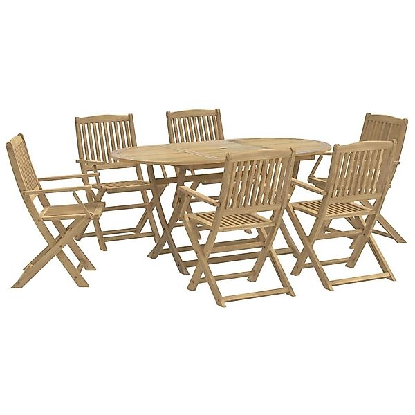 vidaXL Garten-Essgruppe 7-tlg. Garten-Essgruppe Massivholz, (7-tlg) günstig online kaufen