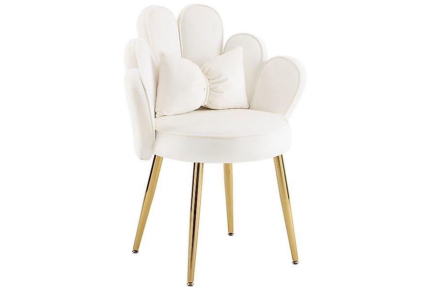 VINGLI Polsterstuhl mit Schleife Zierkissen, Schminktisch Stuhl, Monderne E günstig online kaufen