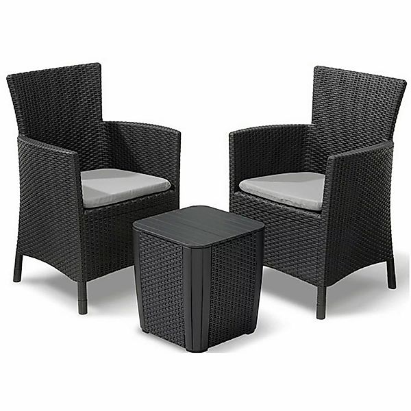 Allibert Gartenmöbelset Lowa Grau 3 tlg. günstig online kaufen