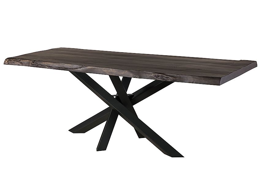 Massivmoebel24 Baumkantentisch FREEFORM (Mango 180x90x79 grau günstig online kaufen