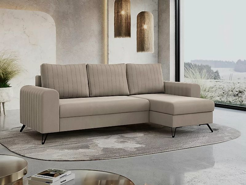 MKS MÖBEL Ecksofa AXEL, Set, Bonellfedern, T30-Schaum, Schwarze Metallbeine günstig online kaufen