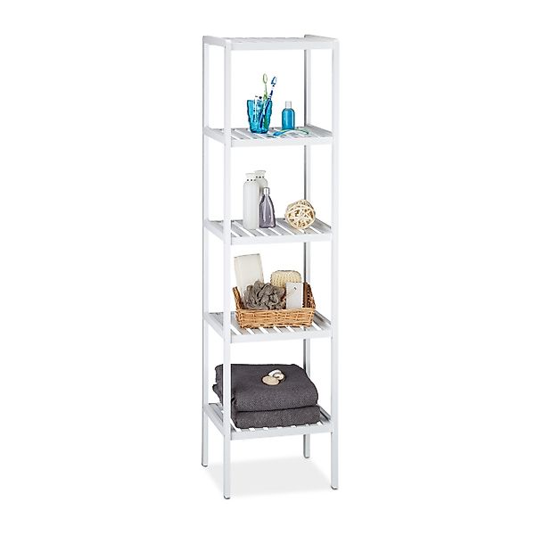relaxdays Badregal Bambus Badregal weiß günstig online kaufen
