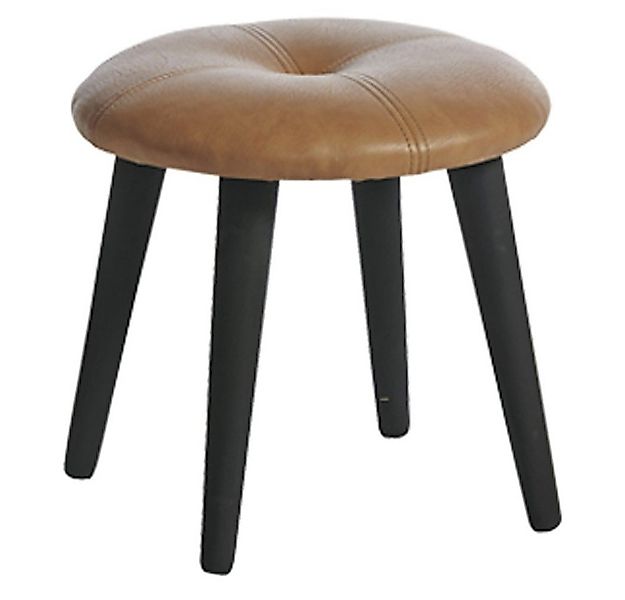 dasmöbelwerk Sitzhocker Schemel Fußhocker Ø36x32 cm Kunstleder Holz Hocker günstig online kaufen