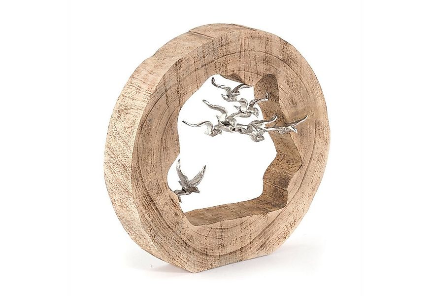 DESIGN DELIGHTS Skulptur DESIGN SKULPTUR "BIRDS", 36 cm, Holz mit Aluminium günstig online kaufen