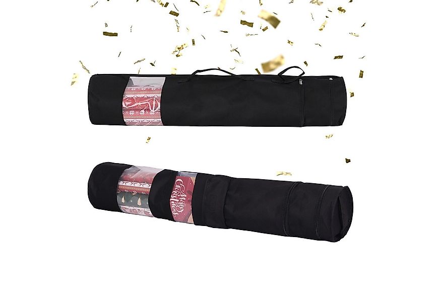 relaxdays Aufbewahrungsbox Geschenkpapier Aufbewahrung 2er Set, schwarz günstig online kaufen