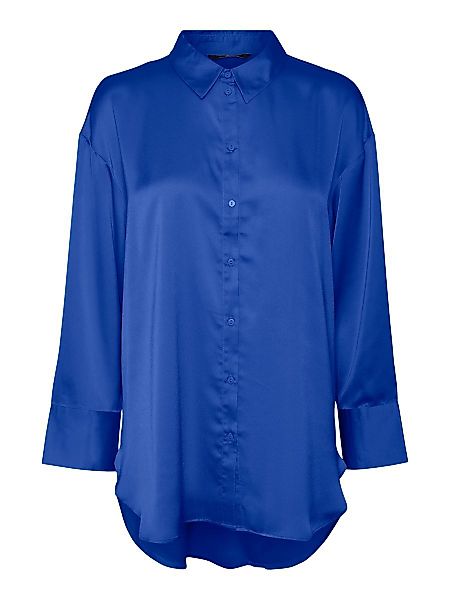 VERO MODA Satin Langarmhemd Damen Blau günstig online kaufen