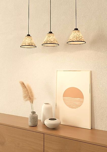 EGLO Hängeleuchte »OXPARK« E27 1 Stk. Pendelleuchte, Esszimmerlampe, Textil günstig online kaufen