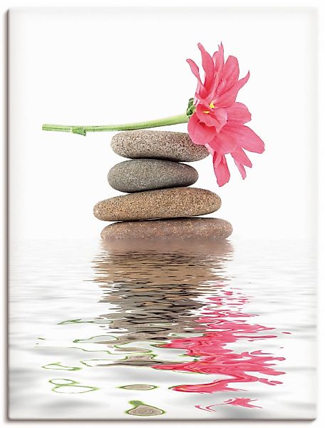 Artland Wandbild "Zen Spa Steine mit Blumen I" Zen 1 Stk. tlg. als Leinwand günstig online kaufen