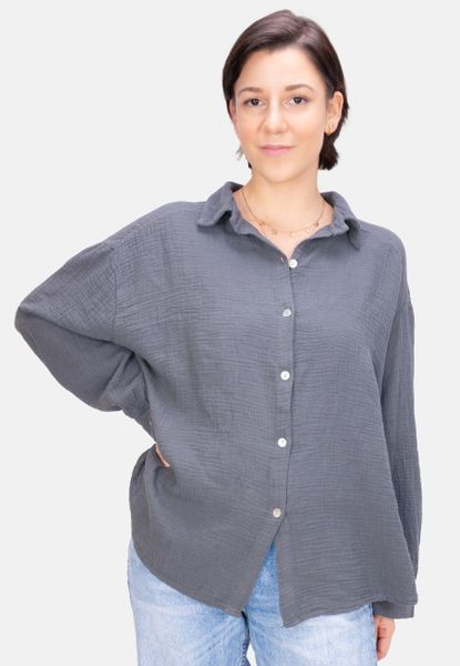 Seasons of April Hemdbluse Oversized Musselinbluse günstig online kaufen