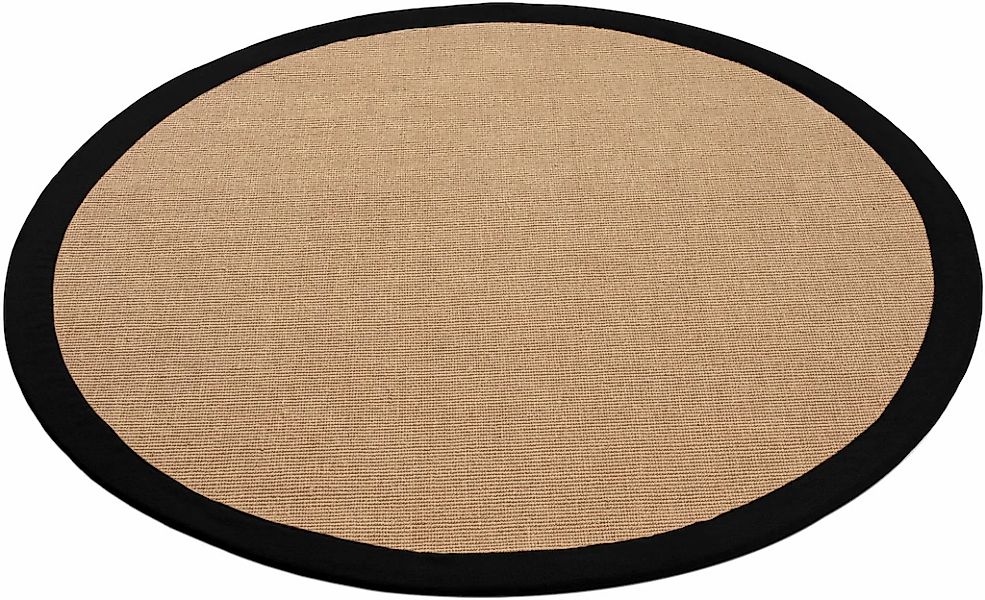 carpetfine Sisalteppich "Sisal" rund 5 mm Höhe mit farbiger Bordüre, Anti-R günstig online kaufen