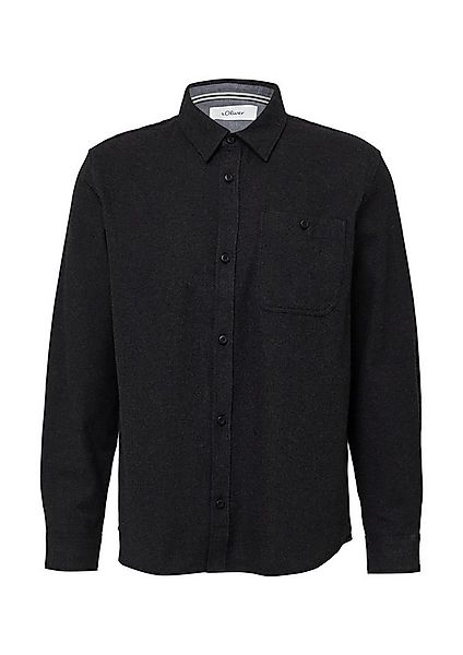 s.Oliver Hemdjacke Hemd Regular Fit: Baumwollhemd in Woll-Melange-Optik günstig online kaufen