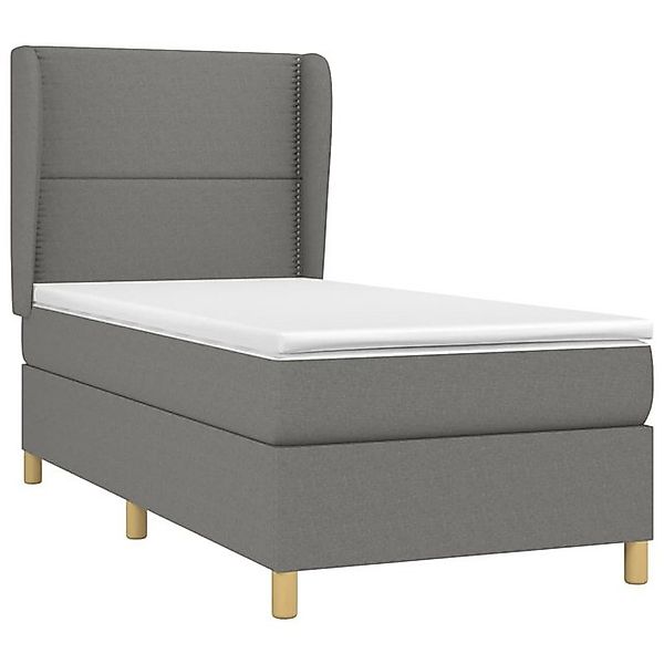 vidaXL Boxspringbett, Boxbett mit Matratze Dunkelgrau 90x190 cm Stoff günstig online kaufen