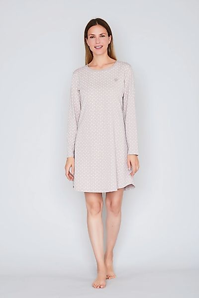 JOOP Nachthemd "Cosy" Rundhalsausschnitt, Langarm, Cotton-Mix, Logo-Detail günstig online kaufen