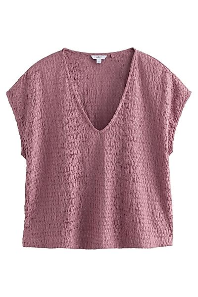 Next V-Shirt Strukturiertes T-Shirt mit V-Ausschnitt günstig online kaufen