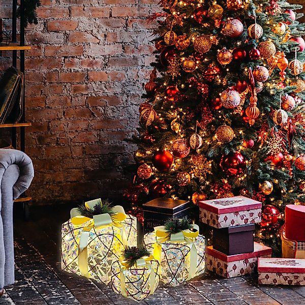 CCLIFE Weihnachtsfigur LED Geschenkbox 3er, Netzstecker günstig online kaufen