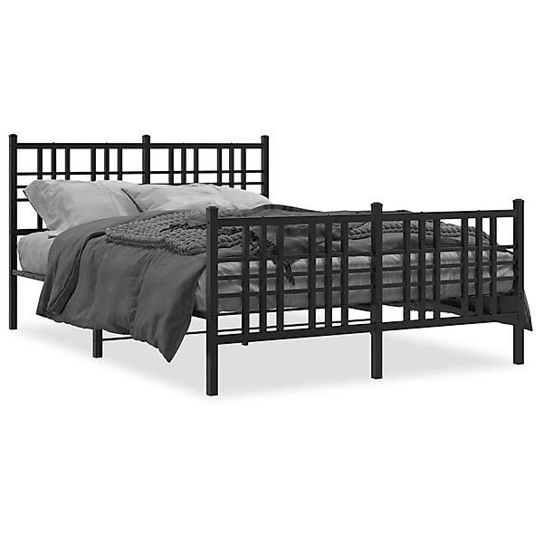 vidaXL Bettgestell mit Kopf- und Fußteil Metall Schwarz 120x200 cm 376340 günstig online kaufen