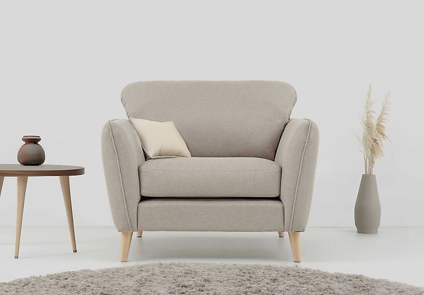Home affaire Sessel "MARSEILLE", Massivholzbeine Eiche, Landhausstil, Welle günstig online kaufen