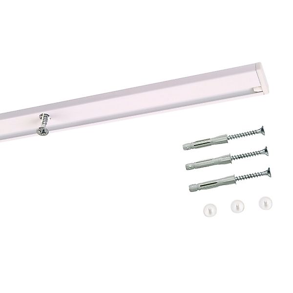 Deco-Raum Gardinenschiene nach Maß 1-Lauf Deckenmontage Minimal Weiß 130cm günstig online kaufen