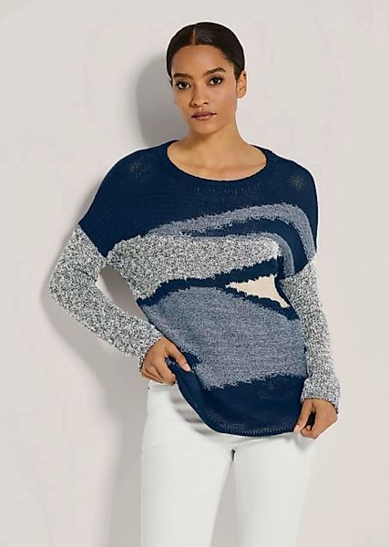 MADELEINE Strickpullover Rundhals-Pullover mit Intarsien günstig online kaufen