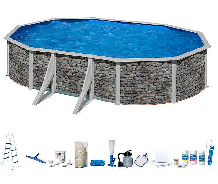 my POOL BWT Ovalpool in moderner Steinoptik, Höhe 132 cm, verschiedene Größ günstig online kaufen