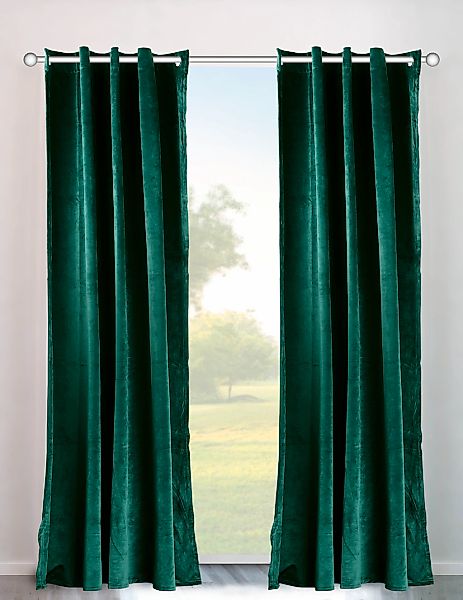 OTTO home Vorhang "Velvet Uni" Ösen 2 Stk. tlg. Blickdichter Samt, 2-er Set günstig online kaufen