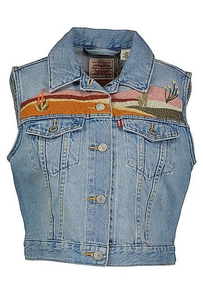 Levi's® Steppweste Damen Jeansweste bestickt Cropped Fit (1-tlg) günstig online kaufen