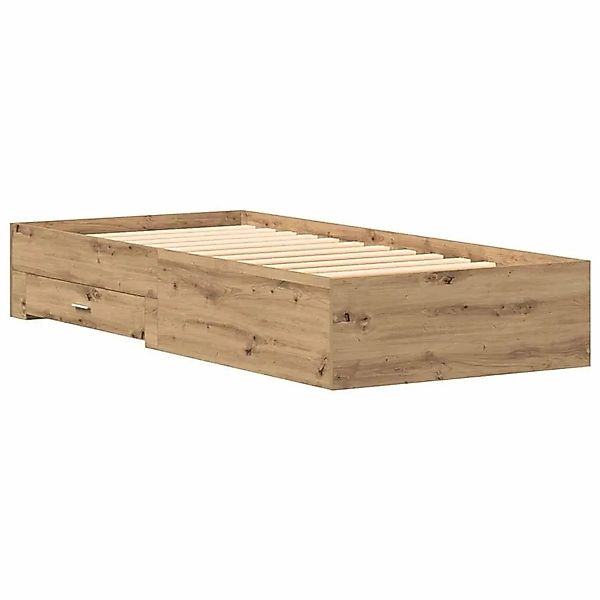 vidaXL Bettrahmen mit Stauraum Artisan-Eiche 90 x 200 cm Holzwerkstoff 3333 günstig online kaufen