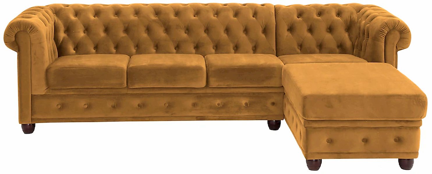 Home affaire Chesterfield-Sofa "New Castle L-Form", hochwertige Knopfheftun günstig online kaufen