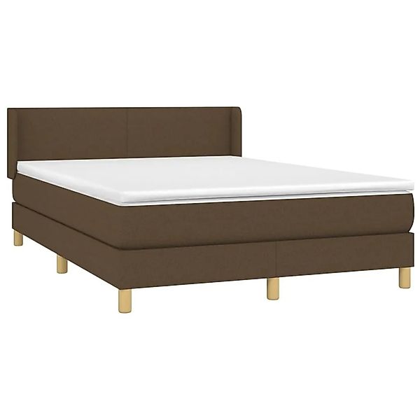 vidaXL Boxspringbett mit Matratze Dunkelbraun 140x200 cm Stoff 3130116 günstig online kaufen