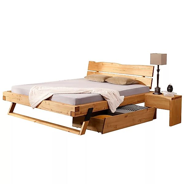 Schlafzimmer Set 5-teilig mit Massivholzbett 160x200cm, Kiefer massiv eiche günstig online kaufen