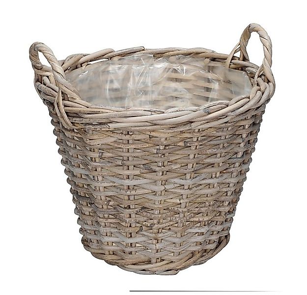 Posiwio Blumentopf Pflanzkorb FLOWER MARKET grau braun Kooboo Rattan D31cm günstig online kaufen