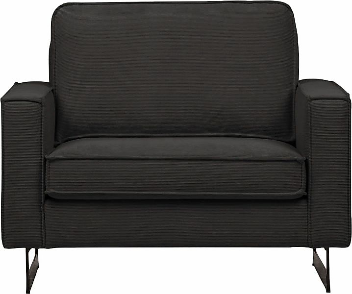 Home affaire Loveseat "Pinto 105 cm, Cord, Chenille, Lederoptik" mit Keder, günstig online kaufen