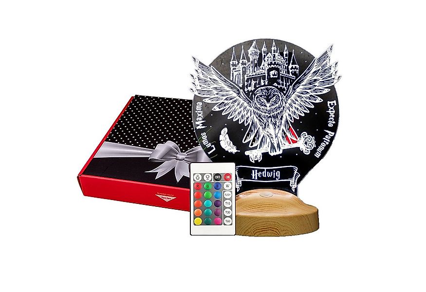 Geschenkelampe LED Nachttischlampe Hedwig Harry Potter Eule Lampe mit 3D Gr günstig online kaufen