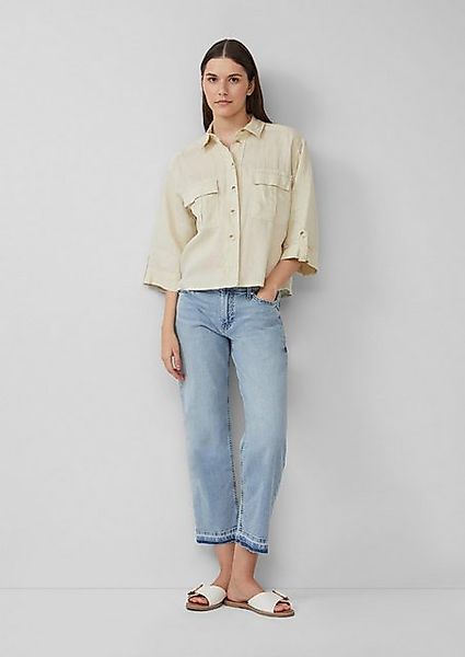 s.Oliver Langarmbluse Leinen-Overshirt im Relaxed Fit mit weiten 3/4-Ärmeln günstig online kaufen