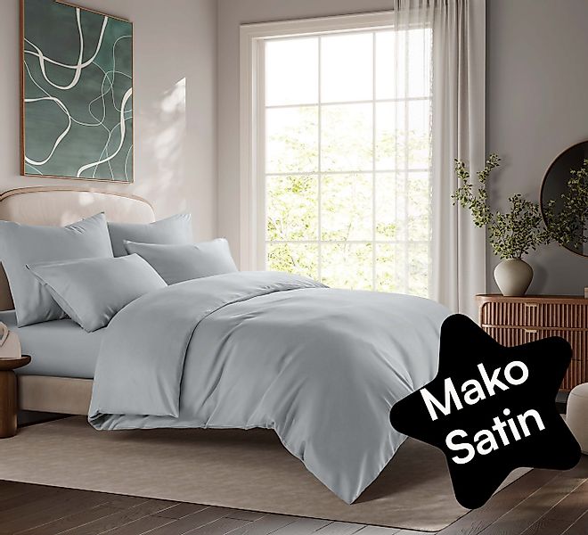 Seralino Bettwäsche Mako Satin Bettwäsche (100% Bio Baumwolle) mit Kissenbe günstig online kaufen
