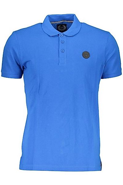 GIAN MARCO VENTURI Poloshirt Herren Poloshirt Blau mit Applikation und Logo günstig online kaufen