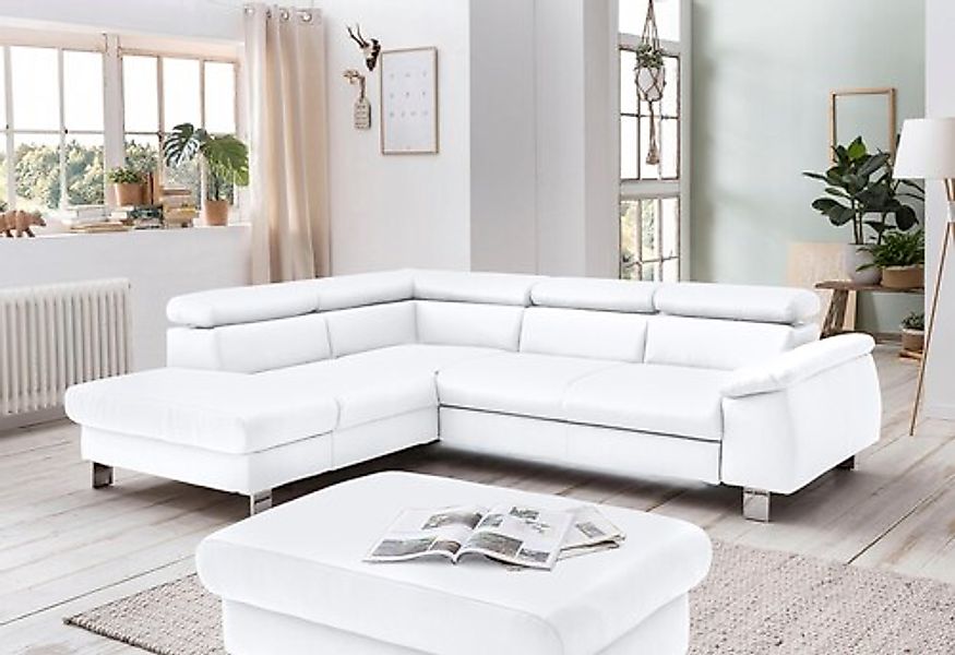COTTA Ecksofa »Komaris L-Form mit Kopfteilverstellung«, wahlweise mit Bettf günstig online kaufen