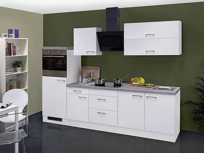 Flex-Well Exclusiv Küchenzeile Joelina 270 cm Weiß günstig online kaufen