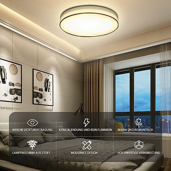 Nettlife LED Deckenleuchte LED Deckenleuchte Φ38cm günstig online kaufen