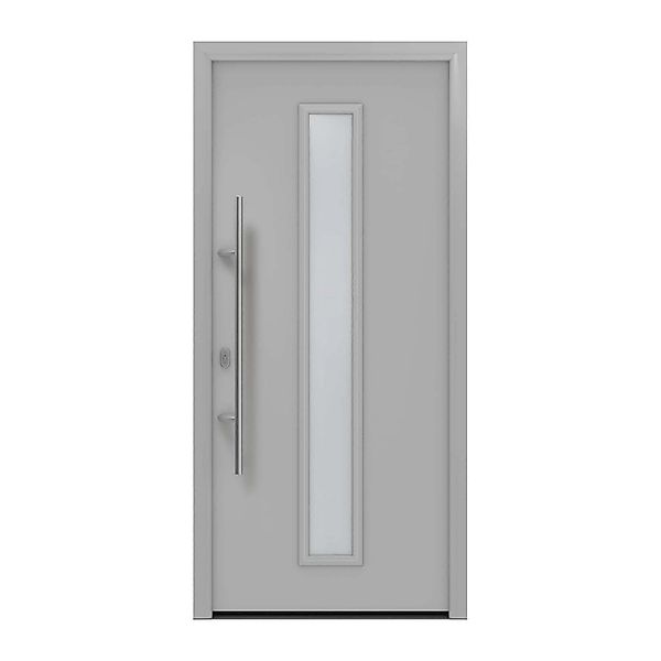 EcoStar Haustür Isopro IP 020S Weißaluminium 110 cm x 210 cm DIN L günstig online kaufen